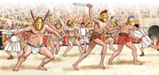 0801 Andabataes, gladiators with helmets without eye holes