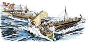 0901 Trireme tarantine affondano 4 navi romane