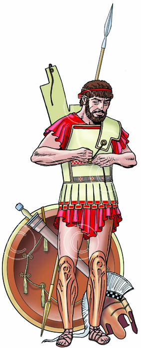 0507 Panoply of a greek hoplite